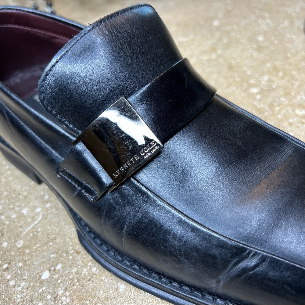 Kenneth Cole New York Men's Black Leather Loafers - Picture 3 of 12